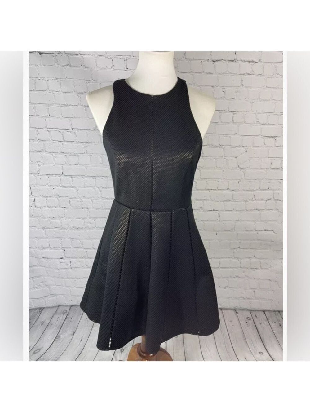 Parker Elegant for and flare Black metallic Sleeveless Dress aline dress XS